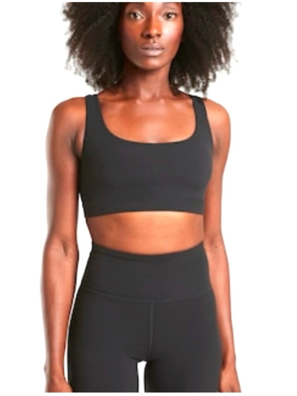 Athleta Exhale sports Bra black criss cross cutout open back strappy small
